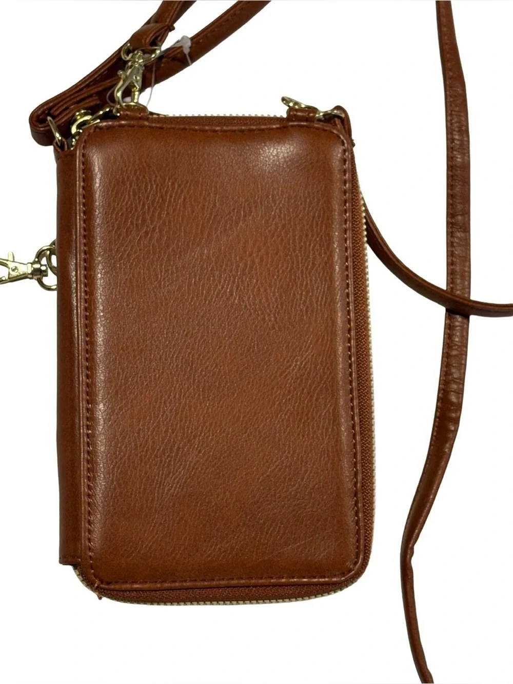 Shiraleah Cognac Brown Phone Crossbody Wallet Wristlet